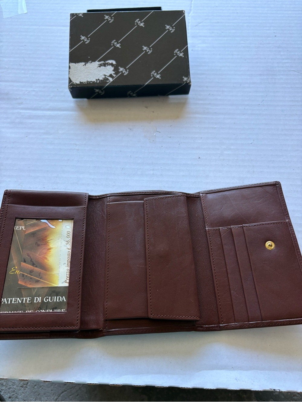 Brown Leather Women's Tri-Gold Wallet - Picture 2 of 2